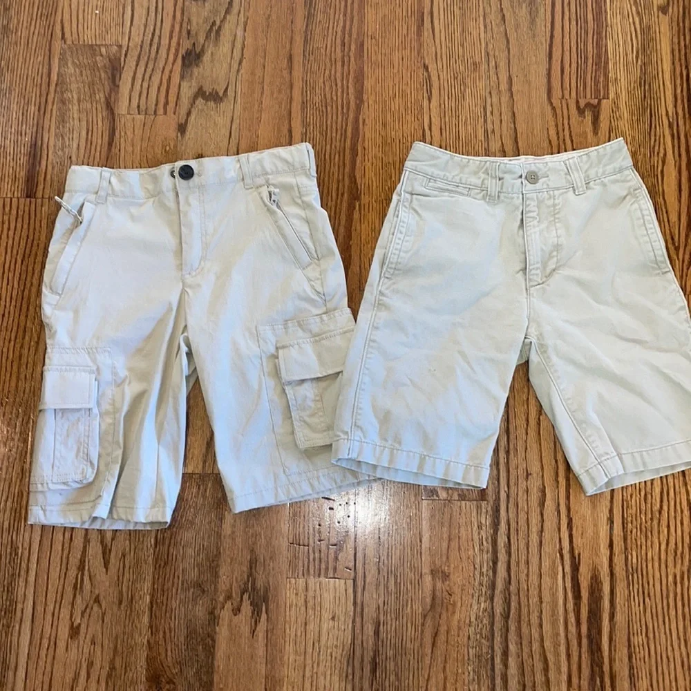 Pair of boys khaki shorts size 10. Cat and jack and gap. EUC